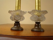 Dwa świeczniki Kryształowo-miedziane