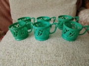 Koszyczki na szklanki PRL 6szt  70 lata 