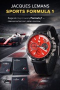 Zegarek Jacques Lemans Sports Formula 1 – czerwony dial, box, dokumenty