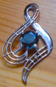 Wisiorek srebro 925 z czarnym moissanitem i naturalnym diamentem