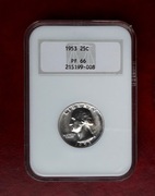 25-Cent-Washington 1953--PF-66-NGC-USA-NAKŁAD-128.000 egz