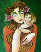 Dzień Matki Dzień Dziecka "W RAMIONACH MATKI" obraz akrylowy 50 x 40