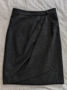 Czarna szara grafitowa elegancka wełniana spódnica Hobbs London 36