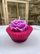 Świeczka sojowa róża Prezent na Dzień Babci i Walentynki