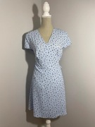 letnia sukienka błękitna wiązana w kwiatki rozmiar M L XL wiskoza