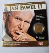 Pamiątka Kanonizacji Jana Pawła II Książka + Numizmat Platerowany złotem