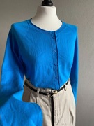 Niebieski sweter damski premium jesień kardigan Capsule wardrobe coquette