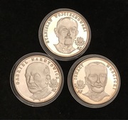 Medale Polscy Prezydenci 3 szt 31.1 g srebro próba 999