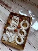 Komplet bombek świątecznych makrama . Zestaw 6 szt.  Ozdoby na choinkę