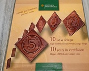 Zestaw klipy polskich monet obiegowych 10 lat w obiegu 2005