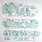 SERWETKI KORONKI SCRAPBOOKING ZESTAW BŁĘKITNA RÓŻA.