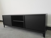 Komoda rtv czarny mat ryflowane strukturalne fronty