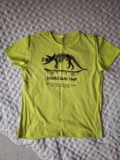 Limonkowy t-shirt Sinsay 164 koszulka chłopięca dinozaur szkielet neon
