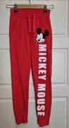 Spodnie dresowe 134  dziewczynka czerwone mickey mouse