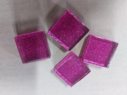 Mozaika szklana kostki luz różowy brokat 2,5x2,5cm sprzedawane na kg