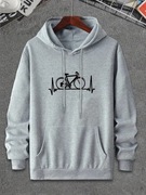 Bluza z kapturem męska,szara ,kieszeń typu kangur XXL nadruk : rower
