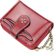 Portfel - Portmonetka klasyczna retro - czerwona - wysyłka w cenie