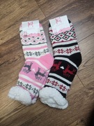 2x Ciepłe grube skarpety świąteczne z abs 38 -  42