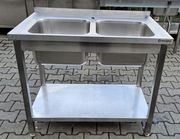 ZLEW 2 KOMOROWY Z PÓŁKĄ - STALGAST - 100/60/85 CM - M.1169.N