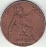 Wielka Brytania 1 penny pens 1905 - 30,8 mm - nr 2