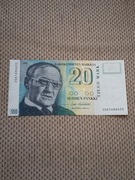 Finlandia, Banknot, 20 Marek-1993r.