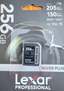 Lexar Karta Pamięci SDXC 256GB UHS-I Zapis 150 MB/s Odczyt 205 MB/s U3 V30
