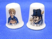 Naparstki Kolekcjonerskie Porcelanowe 2 Sztuki Oliver Twist, Bill Sikes