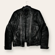 Kurtka męska skórzana biker Balmain Paris ramoneska m/l