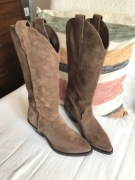 Zamszowe brązowe kowbojki Hegos fango western 36