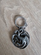 Brelok Gra o Tron / Ród Smoka - Herb Targaryen (Metalowy)