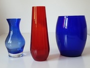 Szklane trio, vintage z drugiej połowy XX wieku