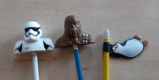 Nakładki na ołówki, kredki 3 sztuki Star Wars i pingwin