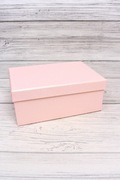 Pudełko kartonowe ozdobne na prezenty, różowe, prostokątne, 19x13x7.5 cm