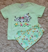 Wesołe krówki piżama dziewczęca krótkie spodenki krótkie rękawy r.110