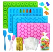 Zestaw do robienia cukierków żelków silikonowe foremki pipeta folia prezent