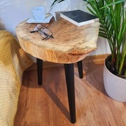 Stolik kawowy plaster drewna. Dębowy. Loft. 43 cm.