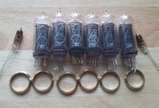Lampy nixie In-14 6 szt zweryfikowany, in-3, 6 szt pierścienie mosiężne.