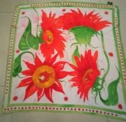 Chusta Sunflowers made in Japan 100 jedwab silk 85 cm ręcznie malowana