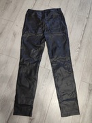  Nowe Spodnie elastyczne woskowane skórzane damskie