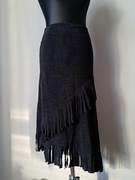 Piękna czarna spódnica midi vintage M/38 Roberto cavalli zamsz?