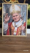 Obraz Jana Pawła II Format A3  Prezent na I Komunię świętą lub na ślub  