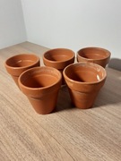 Małe doniczki kamionkowe ceramiczne zestaw 5szt