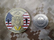 Challenge Coin USMC Marines Yellow Footprints