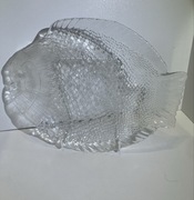 talerz półmisek, chyba ząbkowice, patera szklana RYBA vintage stara