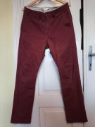 Spodnie męskie chinos Lee bordowe 45x2 pas
