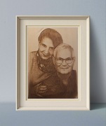 Zdjęcia, portrety, wypalane na drewnie A4