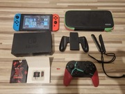 Nintendo Switch mega zestaw, gry,  pro controller, 2x 256GB, CFW atmosphere