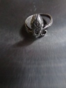 Srebrny,stary,oryginalny pierścionek z sekretnikiem