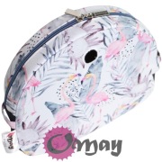 Granatowy organizer do Obag MOON LIGHT kwiaty flamingi różowe lazur OMAY