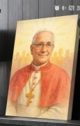 Papież Leon XIV Obraz święty na płótnie ramka drewno religijny 40cm 30cm